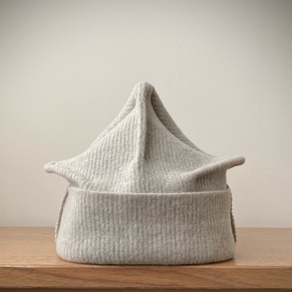 joodito origami crown felted wool sweater hat bucket beanie cap cloche gray l
